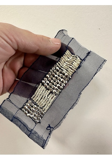 Boncuk İşleme Apolet Arma Dikiş Aplike 9x3 Cm