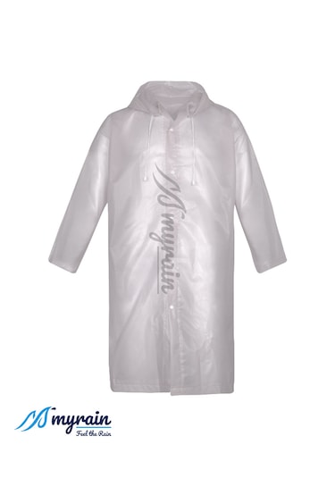 Myrain Kapüşonlu Çıtçıtlı Eva Yağmurluk Beyaz