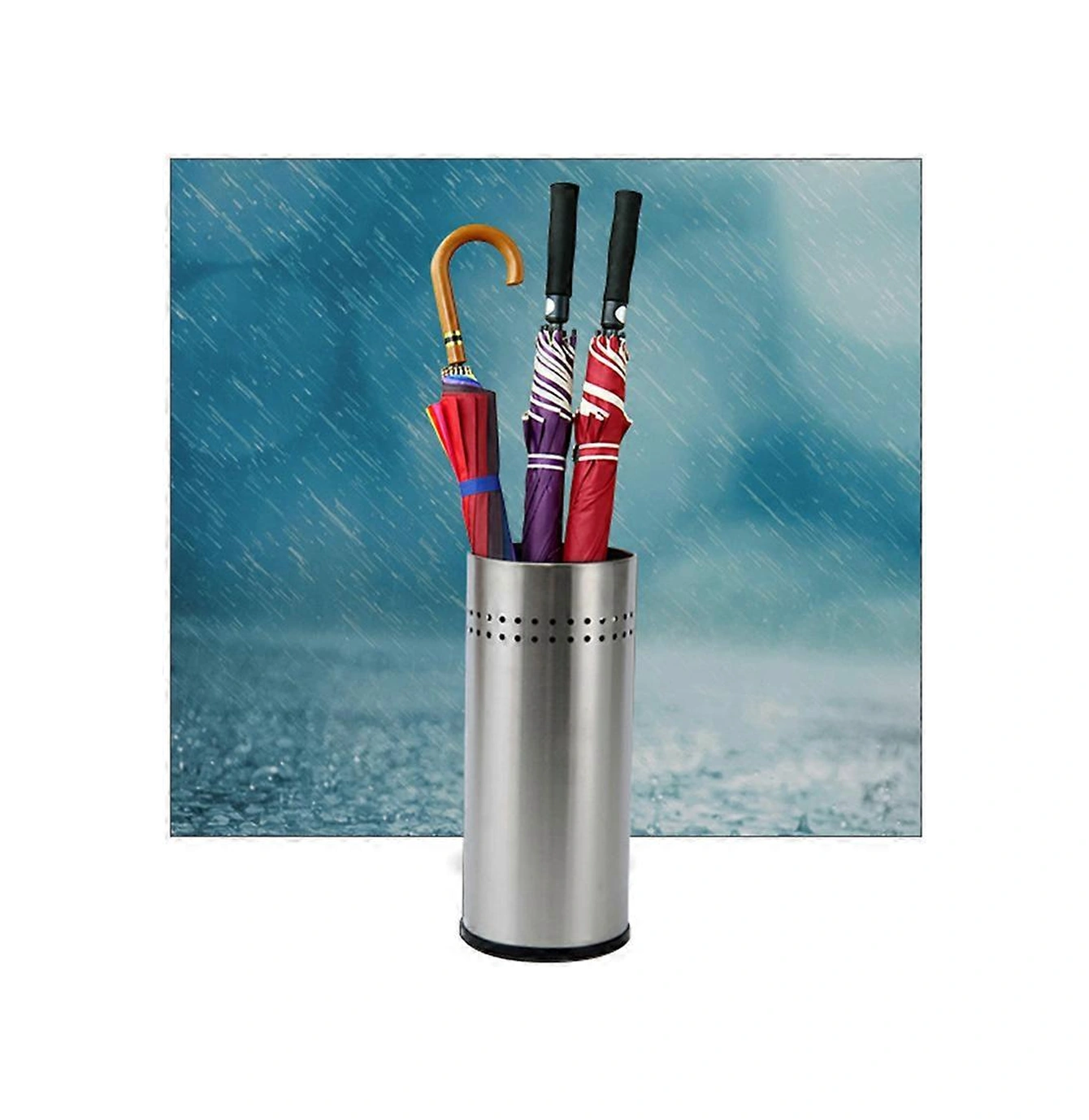 Paslanmaz Çelik Şemsiye Standı Giriş Şemsiye Düzenleyici İç Mekan Kullanımı İçin 0,5x21,5x49,5 Cm Şemsiye Depolama 1 Adet Çok Renkli
