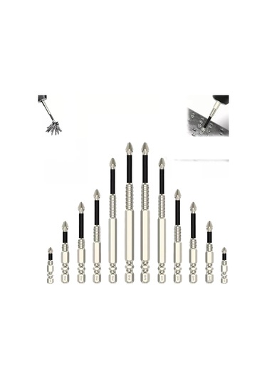 Highmagnety Tornavida Matkap Ucu, Ömür Boyu Matkap Bitleri, Antislip Dayanıklılığı Manyetik Elektrikli Tornavida Seti, 25 50 65 70 90 150 Mm 2 Set