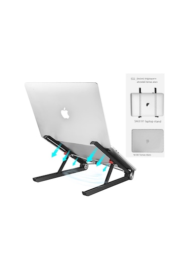 Bix Saiji X1 Alüminyum Notebook Laptop Standı Siyah
