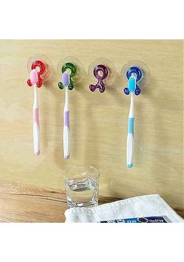 4'lü Vantuzlu Diş Fırçası Tutucu 4 Adet Duvara Monte Diş Fırçası Diğer