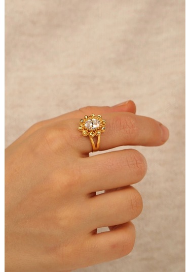 Çgk Çiğdem Gürel Kuyumculuk Dorikalı Tektaş Altın Yüzük Gold