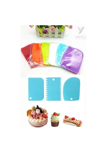 Yayke 3lü Set Hamur Kesme Ve Kazıma Şekillendirici Aparatı
