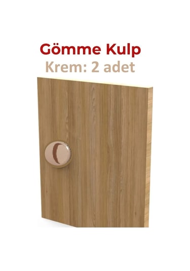 Adilon Gömme Kulp, 50 mm, Krem (2 Adet)