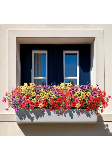 6lı Set Yapay Çiçek Sazlı Mine Karışık Renk 5 Dallı 33cm