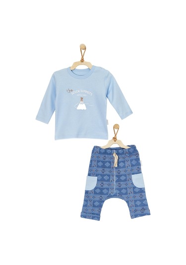 Andywawa Erkek Bebek Mavi Alt Üst Takım Set Ac22157rep 001
