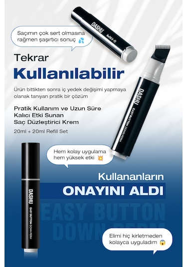 Uzun Süre Kalıcı Düzleştirici Krem For Men Easy Botton Down Perm 20ml + 20ml Refill Set