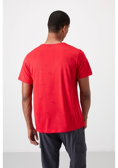 Tommy Life Kırmızı Polyester Jakarlı İnce Esnek Standart Fit Erkek T-shirt - 88397ızı 001