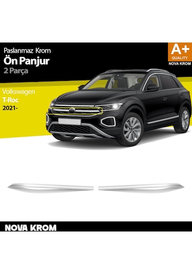 Nova Krom Vw T-roc Makyajlı Krom Ön Panjur 2 Prç. 2021 Üzeri