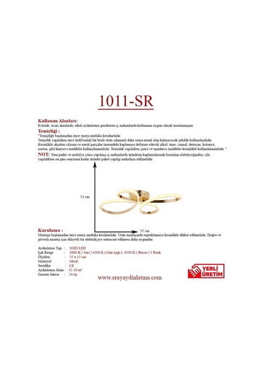 Eray Aydınlatma 1011-Sr Sarı Led Avize