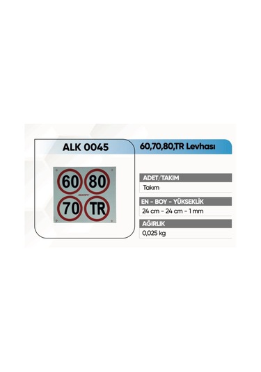 Alkotek Reflektif 60-70-80-tr Yazısı Yapıştırma