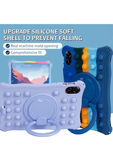 Butu Honor Uyumlu Pad X8 Pro / X9 Silikon + Pc Tablet Kılıfı 360 Derece Dönen Kickstand Koruyucu Kılıf