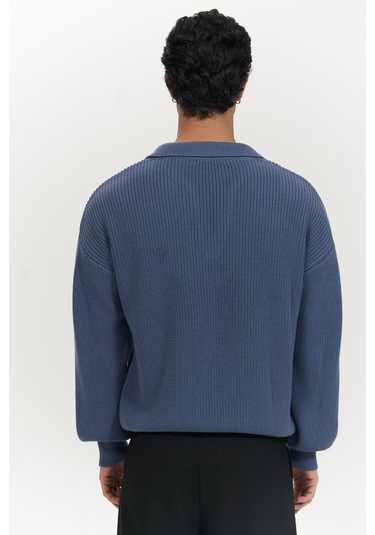 Magnus Polo Yaka İndigo Erkek Triko Kazak İndigo