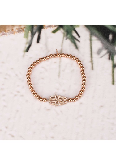 Zirkon Taşlı Pırlanta Montür Rose Altın Kaplama Toplu Strech Fat