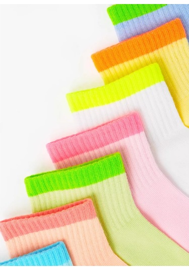 Funday Çocuk Kısa Çorap Seti 7 Çift 242906930 Açık Pembe