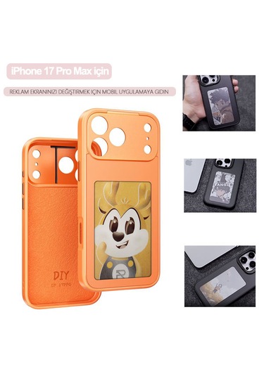 İphone 17 Pro Max Dört Renkli E-mürekkep Ekran Telefon Kılıfı - Turuncu Turuncu