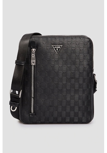 Guess Erkek Siyah Torino Çift Fermuarlı Ve Dikey Cepli Cross Siyah