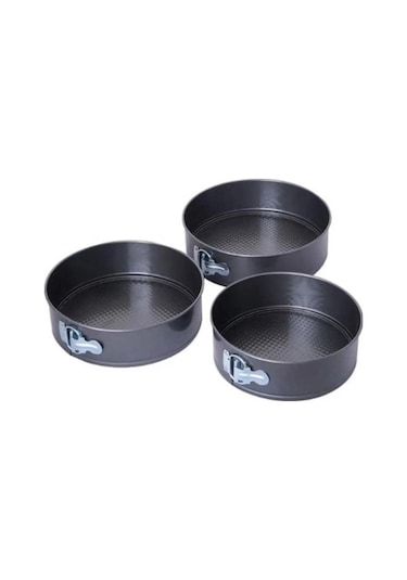 3'lü Kelepçeli Kek Kalıbı Seti Tarif Edildiği Gibi