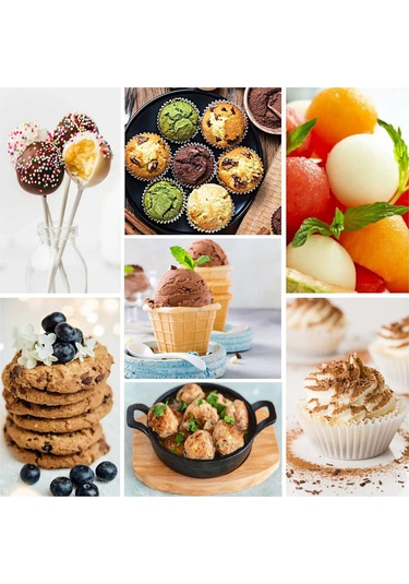 Honmex 3'lü Gıda Grade Paslanmaz Çelik Çıkartma Kolu İçe Kreması-kurabiye-meatball Toplama Kaşıkları Seti Gümüş