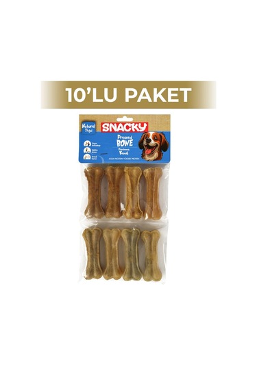 Snacky Natural Köpek Çiğneme Kemiği 7,5 Cm 8'li 10 Paket