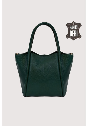 Hakiki Deri Kadın Organizerlı El Çantası Yeşil Smr9206-2 Yeşil