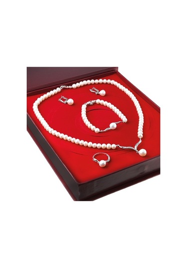 Chavin Inci Gümüş Kolye Küpe Bileklik Yüzük Takım Set Ds38