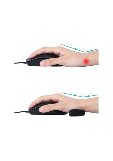 Silikon Bilek Desteği Mouse Pad Mobil Avuç İçi Dayanağı Ofis El Dayanağı, Özellik: Siyah Sol El