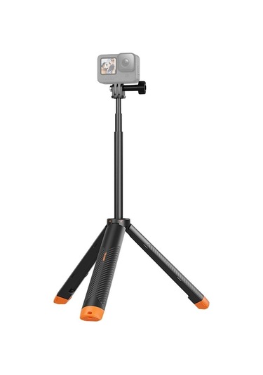 Novahub Telesın Spor Kamerası Yüzen Selfie Çubuğu Tripod Standı Max. 61cm/ 24inç Uzatılabilir Uzunluk 200g - Siyah