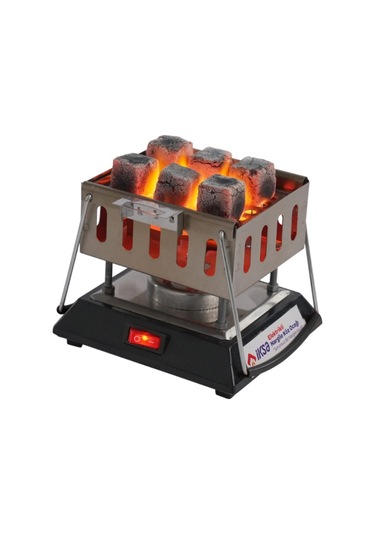 Kare Krom Elektrikli Nargile Köz Ocağı