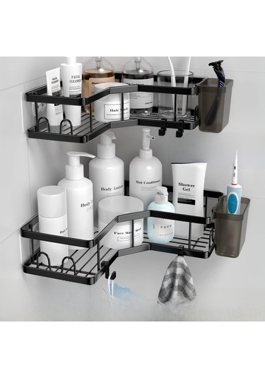 Reedark Banyo Duvar Üstü Üçgen Askı + 2 Adet Raf Seti - Paslanmaz Çelik, Delme Yok Kurulum, Çekici Ve Dayanıklı Ev Dekoru Diğer