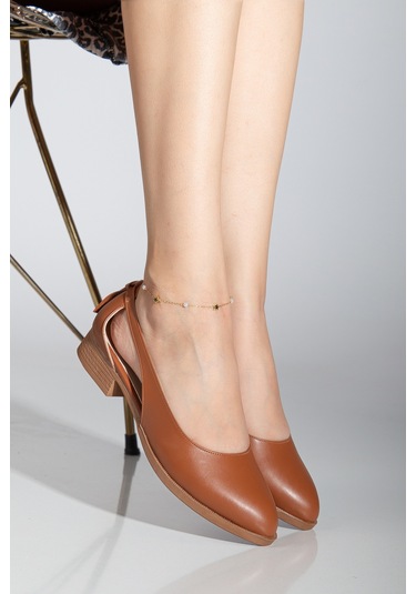 Volpen Cilt Kısa Topuk Ayakkabı Mint Yeşil Taba