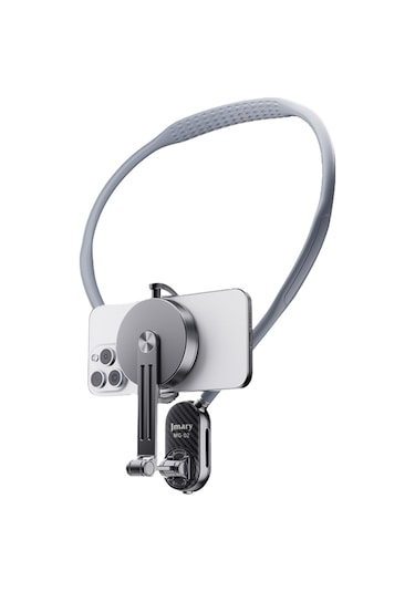 Jmary Mg-02 2in1 Eller Serbest Magnetik Boyun Askılı Telefon Tutucu Gri