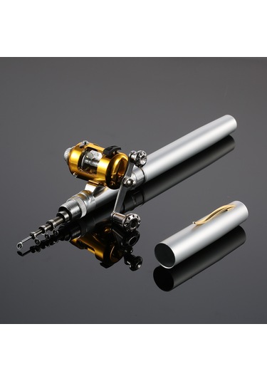 Leezsing Alüminyum Allyumun Ve Fiberglaslı Mini Olta Seti - 20.5cm Kapalı, 99cm Açık Uzunlukta Olta Ve Makara İçeren Taşınabilir Av Gereci Gümüş