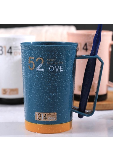 Suntek Yetişkin Arkadaşlar Için Kulplu Banyo Tumbler Kupası Mavi