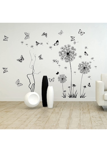 Dıy Karahindiba Kelebekler Duvar Çıkartmaları Uçan Çiçekler Duvar Çıkartmaları Çıkarılabilir Duvar Duvar Sanatı Modern Ev Dekor Diğer