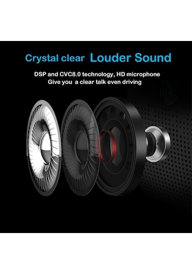 Besthome1 Bluetooth Araç Hoparlörü - Çift Bağlantı, 10 Saat Konuşma, Otomatik Açma/kapama, Net Ses Kalitesi Siyah Siyah