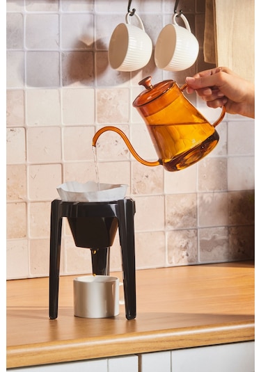 Karaca Martina Borosilikat Cam Coffe Kettle Orange 600 ml