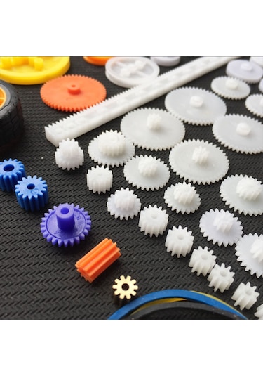 78 Parça Plastik Dişli Seti Rc Çark Tekerlek Mil Oyuncak Lastik