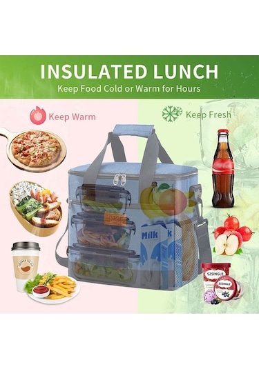 Pazly İç İçe Soğuk/sıcak Tutucu Yemek Çantası - Su Geçirmez, Hafif, Çok Amaçlı, 0.3kg, İş Ve Seyahat İçin Çok Renkli