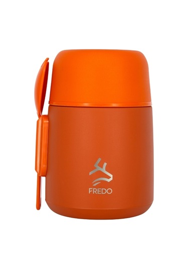 Duo Dine Bebek Turuncu Mama Kabı & Yemek Saklama Termosu, Mug - 8 Saat Sıcak, 12 Saat Soğuk Tutma 500 Ml Turuncu