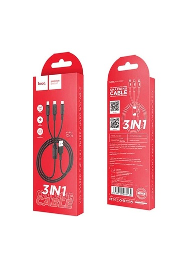 Hoco X25 3in1 1M Usb Data Ve Şarj Kablosu