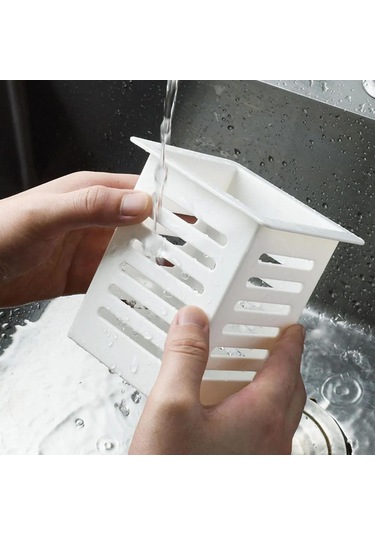 Geeksen Duvar Montajlı Çelik Mutfak Gereçleri Rafı - Sporcu, Çatal, Bıçak Saklama - Hızlı Kurulum, Su Birikmesi Olmaksızın Hava Akışı Sağlar Beyaz