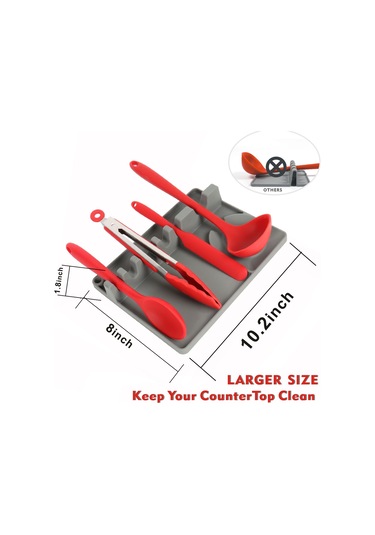 Sones 2'si 1 Arada Mutfak Silikon Kaşıklık Rafı Orta