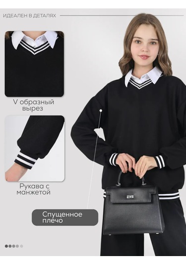 Modumpuerı Klasik Okul Kazak Pullover 258922495 Siyah