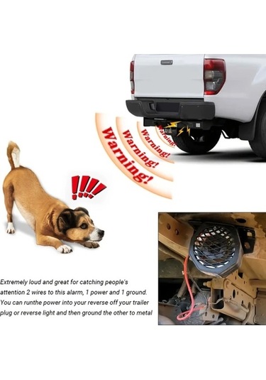 Pazly Drimore Siyah 110db Ters Geri Alarm, 3 Muzikli, 12v/24v Araba/kamyon Alarm Sistemi, Yüksek Sesli, Abs Malzemeli