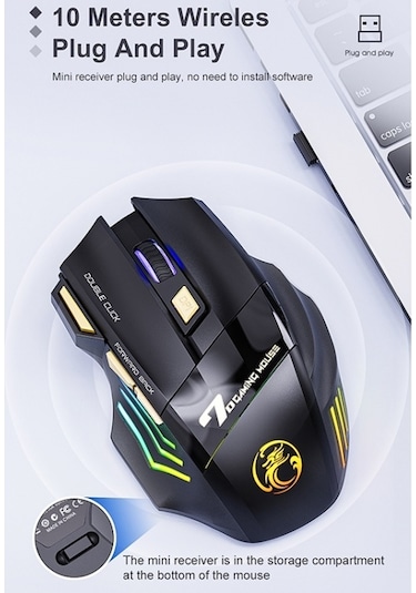 Imice GW-X7 RGB Kablosuz Oyuncu Optik Mouse