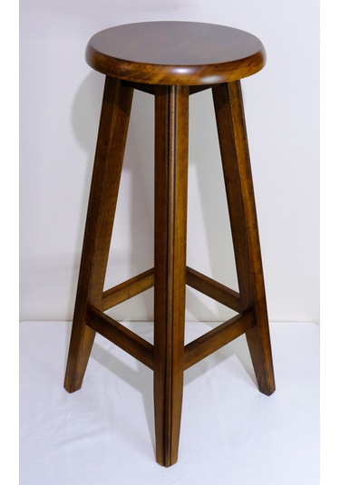 El Yapımı Doğal Ahşap Yuvarlak Tabure 60 Cm Şık Ve Dayanıklı Ceviz