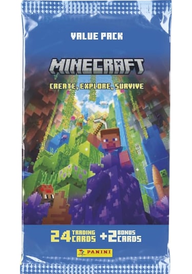 Toyika Panini Lisanslı Minecraft Koleksiyon Fat Pack Trading Cards Kart 24lü