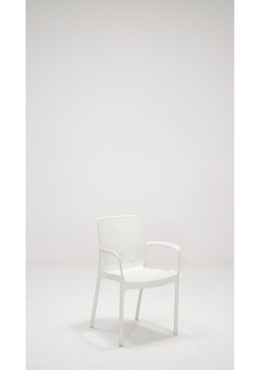 2 Adet Rattan Lüx Beyaz Sandalye / Balkon-Bahçe-Teras Beyaz